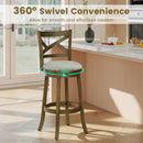25/30 Inch Swivel Bar Stools Set of 2 with Backrests and Wood Frame by LJGDeals