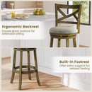 25/30 Inch Swivel Bar Stools Set of 2 with Backrests and Wood Frame
