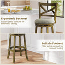25/30 Inch Swivel Bar Stools Set of 2 with Backrests and Wood Frame by LJGDeals