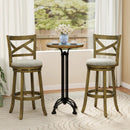 25/30 Inch Swivel Bar Stools Set of 2 with Backrests and Wood Frame by LJGDeals