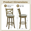 25/30 Inch Swivel Bar Stools Set of 2 with Backrests and Wood Frame by LJGDeals