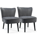 Set of 2 Upholstered Modern Leisure Club Chairs with Solid Wood Legs by LJGDeals