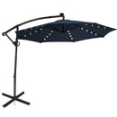 10 ft 360° Rotation Solar Powered LED Patio Offset Umbrella without Weight Base-Beige by DirectDeals