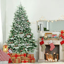 6.5 Feet Pre-lit Snow Flocked Hinged Artificial Christmas Tree by LJGDeals