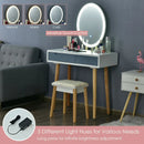 Touch Screen Vanity Makeup Table Stool Set with Lighted Mirror by LJGDeals