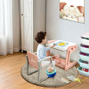 2 in 1 Kids Easel Table and Chair Set with Adjustable Art Painting Board by LJGDeals