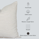 Fina Striped Pillow Cover | Cream, Black by Apartment No.3