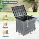 25 Gallon Outdoor Storage Box with Rattan Patterns by LJGDeals