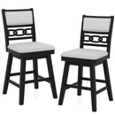 25 Inch Bar Stools Set of 2 with Upholstered Backrest and 360¬∞ Rotation Seat-Black by LJGDeals