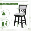 25 Inch Bar Stools Set of 2 with Upholstered Backrest and 360¬∞ Rotation Seat-Black by LJGDeals