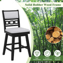 25 Inch Bar Stools Set of 2 with Upholstered Backrest and 360¬∞ Rotation Seat-Black by LJGDeals