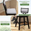 25 Inch Bar Stools Set of 2 with Upholstered Backrest and 360¬∞ Rotation Seat-Black by LJGDeals