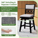 25 Inch Bar Stools Set of 2 with Upholstered Backrest and 360¬∞ Rotation Seat-Black by LJGDeals
