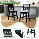 25 Inch Bar Stools Set of 2 with Upholstered Backrest and 360¬∞ Rotation Seat-Black by LJGDeals