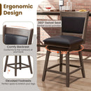 25/29 Inch Padded Bar Stools Set of 2 with Swivel Seat and Footrest by LJGDeals
