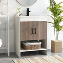 25 Inch Bathroom Vanity Sink Combo Cabinet with Doors and Open Shelf-Gray by LJGDeals