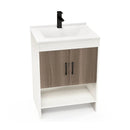 25 Inch Bathroom Vanity Sink Combo Cabinet with Doors and Open Shelf-Gray by LJGDeals