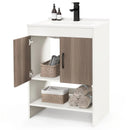 25 Inch Bathroom Vanity Sink Combo Cabinet with Doors and Open Shelf-Gray by LJGDeals