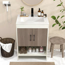 25 Inch Bathroom Vanity Sink Combo Cabinet with Doors and Open Shelf-Gray by LJGDeals