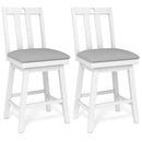 25 Inch Modern Bar Stools Set of 2 with Upholstered and 360¬∞ Rotation Seat-White