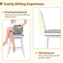 25 Inch Modern Bar Stools Set of 2 with Upholstered and 360¬∞ Rotation Seat-White by LJGDeals