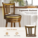 Swivel Bar Stools Set of 2 with Rattan Backrest - Brown by LJGDeals