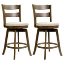 25 Inch Swivel Counter Barstools with Backrest & Upholstered Seat by LJGDeals