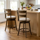 25 Inch Swivel Counter Barstools with Backrest & Upholstered Seat by LJGDeals