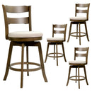25 Inch Swivel Counter Barstools with Backrest & Upholstered Seat by LJGDeals