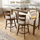25 Inch Swivel Counter Barstools with Backrest & Upholstered Seat by LJGDeals