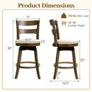 25 Inch Swivel Counter Barstools with Backrest & Upholstered Seat by LJGDeals