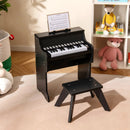 25 Keys Kids Piano Keyboard with Stool Mini Digital Piano Wooden Toy with Adjustable Speed and Volume by LJGDeals
