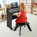 25 Keys Kids Piano Keyboard with Stool Mini Digital Piano Wooden Toy with Adjustable Speed and Volume by LJGDeals