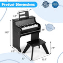 25 Keys Kids Piano Keyboard with Stool Mini Digital Piano Wooden Toy with Adjustable Speed and Volume by LJGDeals