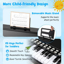 25 Keys Kids Piano Keyboard with Stool Mini Digital Piano Wooden Toy with Adjustable Speed and Volume by LJGDeals