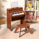 25 Keys Kids Piano Keyboard with Stool Mini Digital Piano Wooden Toy with Adjustable Speed and Volume by LJGDeals