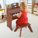 25 Keys Kids Piano Keyboard with Stool Mini Digital Piano Wooden Toy with Adjustable Speed and Volume by LJGDeals