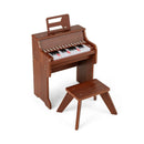 25 Keys Kids Piano Keyboard with Stool Mini Digital Piano Wooden Toy with Adjustable Speed and Volume by LJGDeals