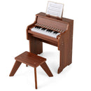 25 Keys Kids Piano Keyboard with Stool Mini Digital Piano Wooden Toy with Adjustable Speed and Volume by LJGDeals
