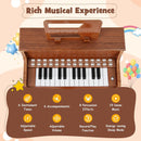 25 Keys Kids Piano Keyboard with Stool Mini Digital Piano Wooden Toy with Adjustable Speed and Volume by LJGDeals