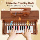 25 Keys Kids Piano Keyboard with Stool Mini Digital Piano Wooden Toy with Adjustable Speed and Volume by LJGDeals