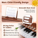 25 Keys Kids Piano Keyboard with Stool Mini Digital Piano Wooden Toy with Adjustable Speed and Volume by LJGDeals
