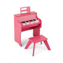 25 Keys Kids Piano Keyboard with Stool Mini Digital Piano Wooden Toy with Adjustable Speed and Volume by LJGDeals