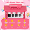 25 Keys Kids Piano Keyboard with Stool Mini Digital Piano Wooden Toy with Adjustable Speed and Volume by LJGDeals