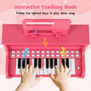 25 Keys Kids Piano Keyboard with Stool Mini Digital Piano Wooden Toy with Adjustable Speed and Volume by LJGDeals