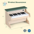 25 Keys Kids Piano Keyboard Wooden Digital Piano Toy with Removable Music Stand-Green by LJGDeals