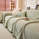 Natural Textured Linen Couch Cover, Breathable & Hypoallergenic Furniture Protector