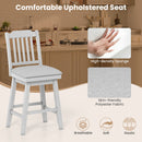 25 inch Modern Bar Stools Set of 2 with Upholstered Swivel Seat-Gray