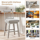 25 inch Modern Bar Stools Set of 2 with Upholstered Swivel Seat-Gray by LJGDeals