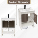 25 Inch Bathroom Vanity Sink Combo Cabinet with Doors and Open Shelf-Gray by LJGDeals